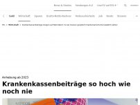 Bild zum Artikel: Krankenkassenbeiträge so hoch wie noch nie<br>