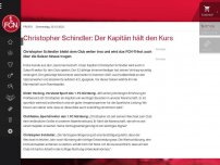 Bild zum Artikel: Christopher Schindler: Der Kapitän hält den Kurs