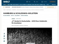 Bild zum Artikel: „Z“-Symbol in Heckscheibe – 4000 Euro Geldstrafe für Autofahrer