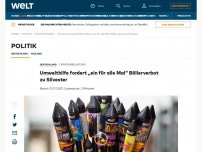 Bild zum Artikel: Umwelthilfe fordert „ein für alle Mal“ Böllerverbot zu Silvester