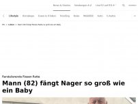 Bild zum Artikel: Mann (82) fängt Nager so groß wie Baby<br>