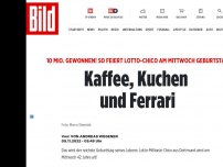 Bild zum Artikel: So feiert Lotto-Chico Geburtstag - Kaffee, Kuchen und Ferrari