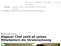 Bild zum Artikel: Chef zahlt all seinen Mitarbeitern die Stromrechnung<br>