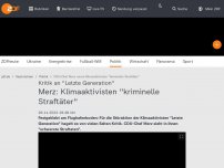 Bild zum Artikel: Merz: Klimaaktivisten 'kriminelle Straftäter'