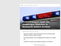 Bild zum Artikel: Einkaufswagen kippt um: Einjähriges Mädchen in Baumarkt tödlich verletzt