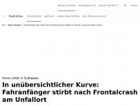 Bild zum Artikel: Fahranfänger stirbt nach Frontalcrash<br>