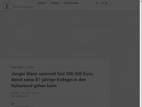 Bild zum Artikel: Junger Mann sammelt fast 200.000 Euro, damit seine 81-jährige Kollegin in den Ruhestand gehen kann