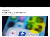 Bild zum Artikel: Probewarnung zum Warntag 2022