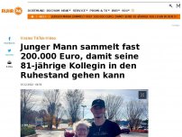 Bild zum Artikel: Junger Mann sammelt fast 200.000 Euro, damit seine 81-jährige Kollegin in den Ruhestand gehen kann