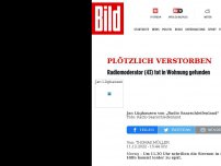 Bild zum Artikel: Plötzlich verstorben - Radiomoderator (43) tot in Wohnung gefunden