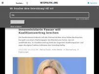 Bild zum Artikel: Positionspapier zu Chatkontrolle: Innenministerin Faeser will Koalitionsvertrag brechen