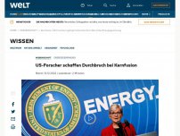 Bild zum Artikel: US-Forscher schaffen Durchbruch bei Kernfusion