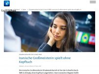 Bild zum Artikel: Iranerin Khademalsaharieh ohne Kopftuch bei Schnellschach-WM