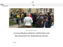 Bild zum Artikel: Urteil erwartet: Weinheimer Ärztin soll falsche Atteste ausgestellt haben