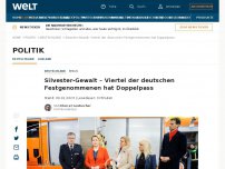 Bild zum Artikel: Silvester-Gewalt – Viertel der deutschen Festgenommenen hat Doppelpass