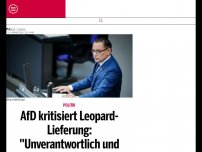 Bild zum Artikel: AfD kritisiert Leopard-Lieferung: ''Unverantwortlich und gefährlich''