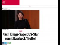 Bild zum Artikel: Nach Kriegs-Sager: US-Star nennt Baerbock 'Trottel'