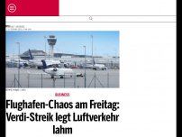 Bild zum Artikel: Flughafen-Chaos am Freitag: Verdi legt Luftverkehr lahm
