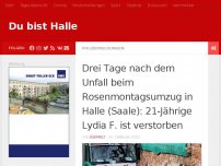 Bild zum Artikel: Drei Tage nach dem Unfall beim Rosenmontagsumzug in Halle (Saale): 21-Jährige Lydia F. ist verstorben 