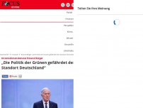 Bild zum Artikel: Unternehmensberater Roland Berger - „Die Politik der Grünen gefährdet den Standort Deutschland“