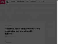 Bild zum Artikel: Vater bringt kleinen Sohn zur Maniküre, weil dessen Lehrer sagt, das sei „nur für Mädchen“