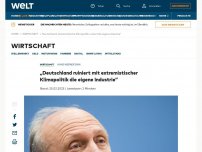 Bild zum Artikel: „Deutschland ruiniert mit extremistischer Klimapolitik die eigene Industrie“