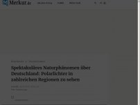 Bild zum Artikel: Spektakuläres Naturphänomen über Deutschland: Polarlichter in zahlreichen Regionen zu sehen