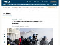 Bild zum Artikel: 53 Polizisten verletzt bei Protest gegen AfD-Parteitag