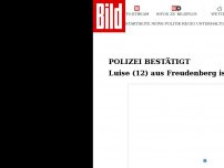 Bild zum Artikel: Polizei bestätigt - Luise (12) aus Freudenberg ist tot