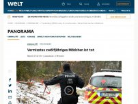 Bild zum Artikel: Verschwundene Luise, 12 – Polizei findet Leichnam in Waldstück