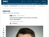 Bild zum Artikel: Lauterbach hat seit Beginn seiner Karriere ein Problem mit der Aufrichtigkeit