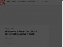 Bild zum Artikel: Klima-Kleber müssen zahlen: Polizei schickt Rechnungen für Einsätze