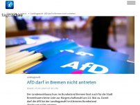 Bild zum Artikel: AfD darf bei Landtagswahl in Bremen gar nicht antreten