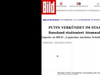 Bild zum Artikel: Putin verkündet im Staatsfernsehen - Russland stationiert Atomwaffen in Belarus