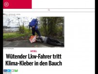 Bild zum Artikel: Wütender Lkw-Fahrer tritt Klima-Kleber in den Bauch