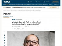 Bild zum Artikel: „Habeck lässt alle Welt an seinem Frust teilnehmen. Es wird langsam kindisch“