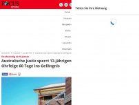 Bild zum Artikel: Strafmündig ab 10 Jahren - Australische Justiz sperrt 13-Jährigen für Ohrfeige 60 Tage ins Gefängnis