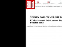 Bild zum Artikel: Sparen sollen nur die Bürger - EU-Parlament heizt unser Geld zum Fenster raus