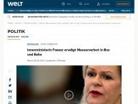 Bild zum Artikel: Innenministerin Faeser erwägt Messerverbot in Bus und Bahn