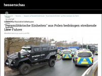 Bild zum Artikel: Eskalation auf Raststätte Gräfenhausen: 'Paramilitärische Einheiten' aus Polen bedrängen Lkw-Fahrer