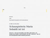 Bild zum Artikel: Im Alter von 92 Jahren: Schauspielerin Maria Sebaldt ist tot