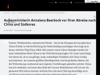 Bild zum Artikel: Außenministerin Annalena Baerbock vor ihrer Abreise nach China und Südkorea