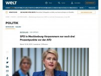 Bild zum Artikel: SPD in Mecklenburg-Vorpommern nur noch drei Prozentpunkte vor der AfD