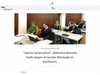 Bild zum Artikel: Prozess gegen Klimaaktivisten wegen erneuter Straßenblockade in Heilbronn