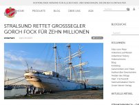 Bild zum Artikel: Stralsund rettet Großsegler Gorch Fock für zehn Millionen