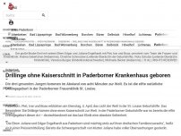 Bild zum Artikel: Seltenheit: Drillinge ohne Kaiserschnitt in Paderborner Krankenhaus geboren