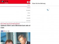 Bild zum Artikel: Neun Stellen ohne Ausschreibung besetzt - Habeck wegen familiärer Verflechtungen in seinem Ministerium in der Kritik