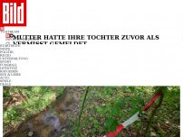 Bild zum Artikel: Zuvor vermisst - Totes Mädchen (2) im Bach gefunden