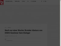 Bild zum Artikel: Nach nur einer Woche: Brutaler Absturz von DSDS-Gewinner Sem Eisinger