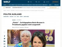 Bild zum Artikel: „Fiasko“ – Zurückgegebene Benin-Bronzen in Privatbesitz gegeben statt ausgestellt